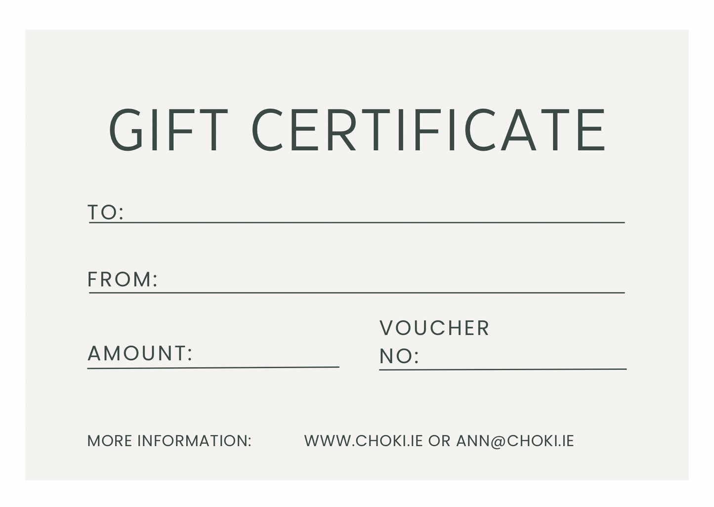 Choki Gift Voucher