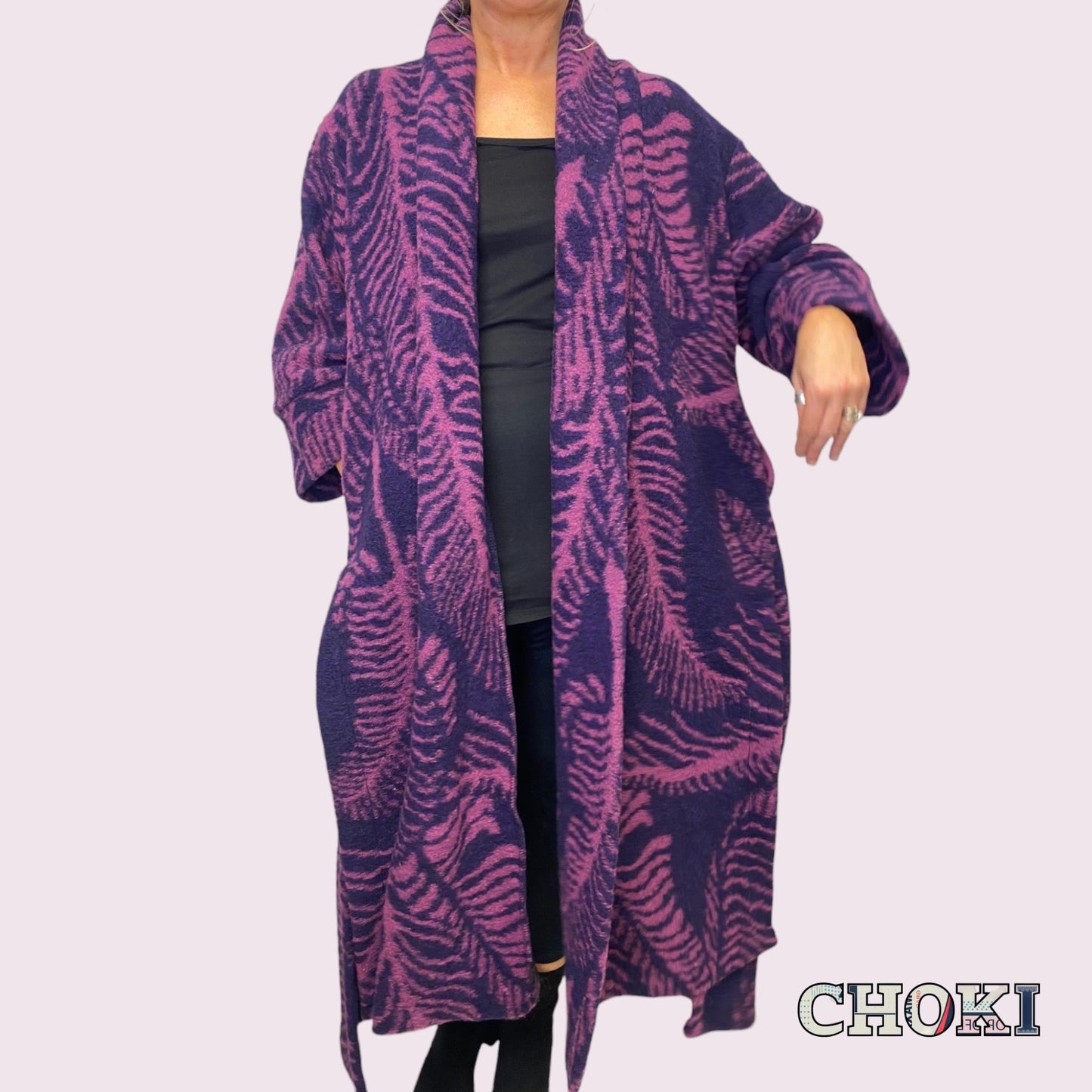 Long Wool Patterned Coat