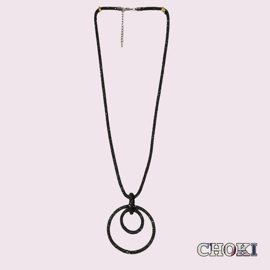 Long Diamante hoops necklace